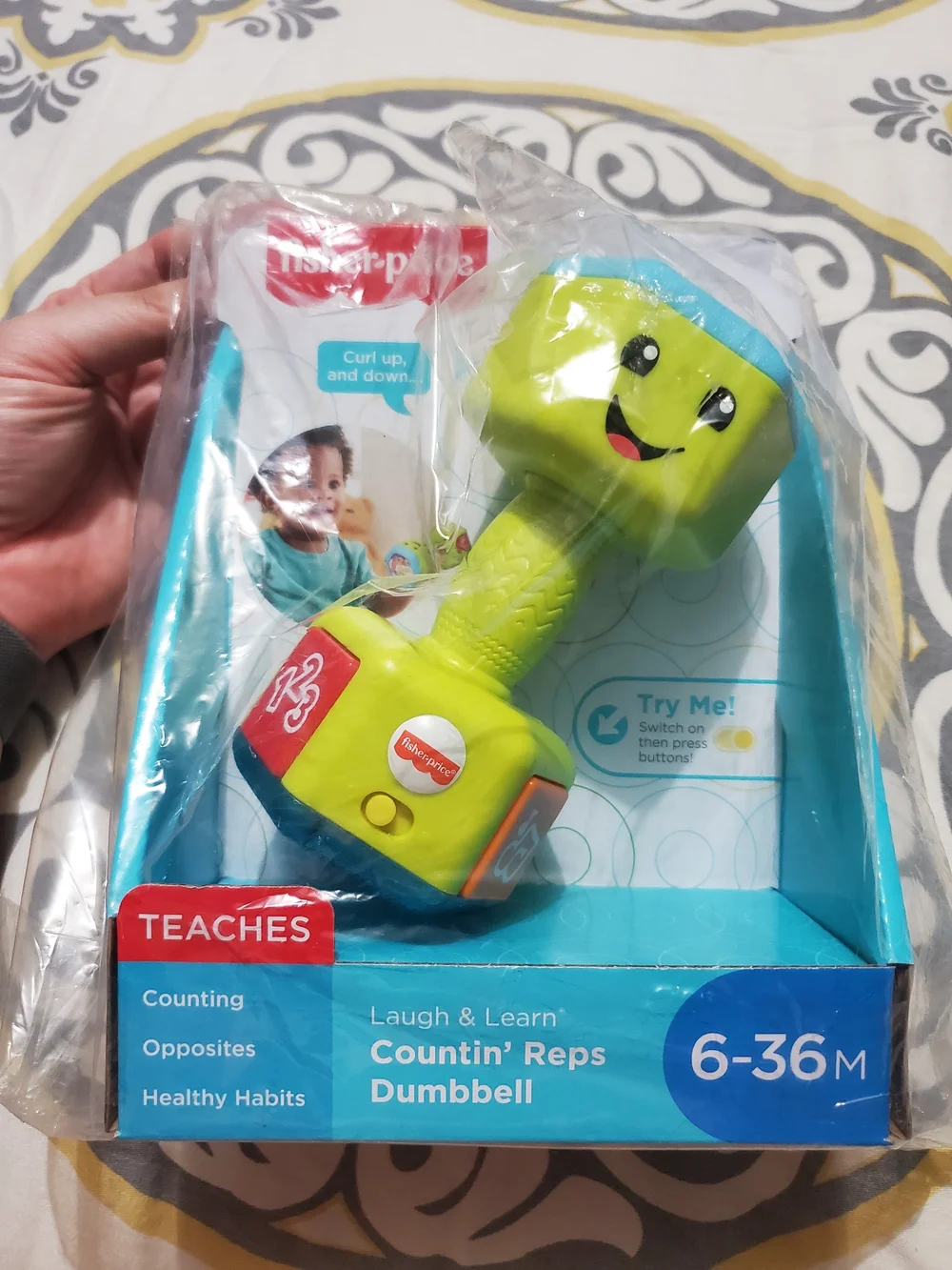 Fisher-Price Laugh & Learn Countin' Reps Dumbbell - Green